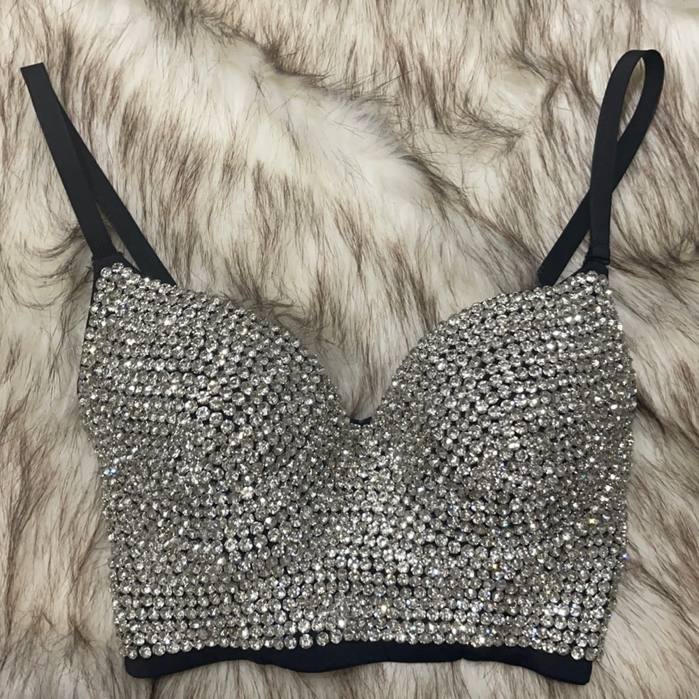 RHINESTONE BRA TOP ✨